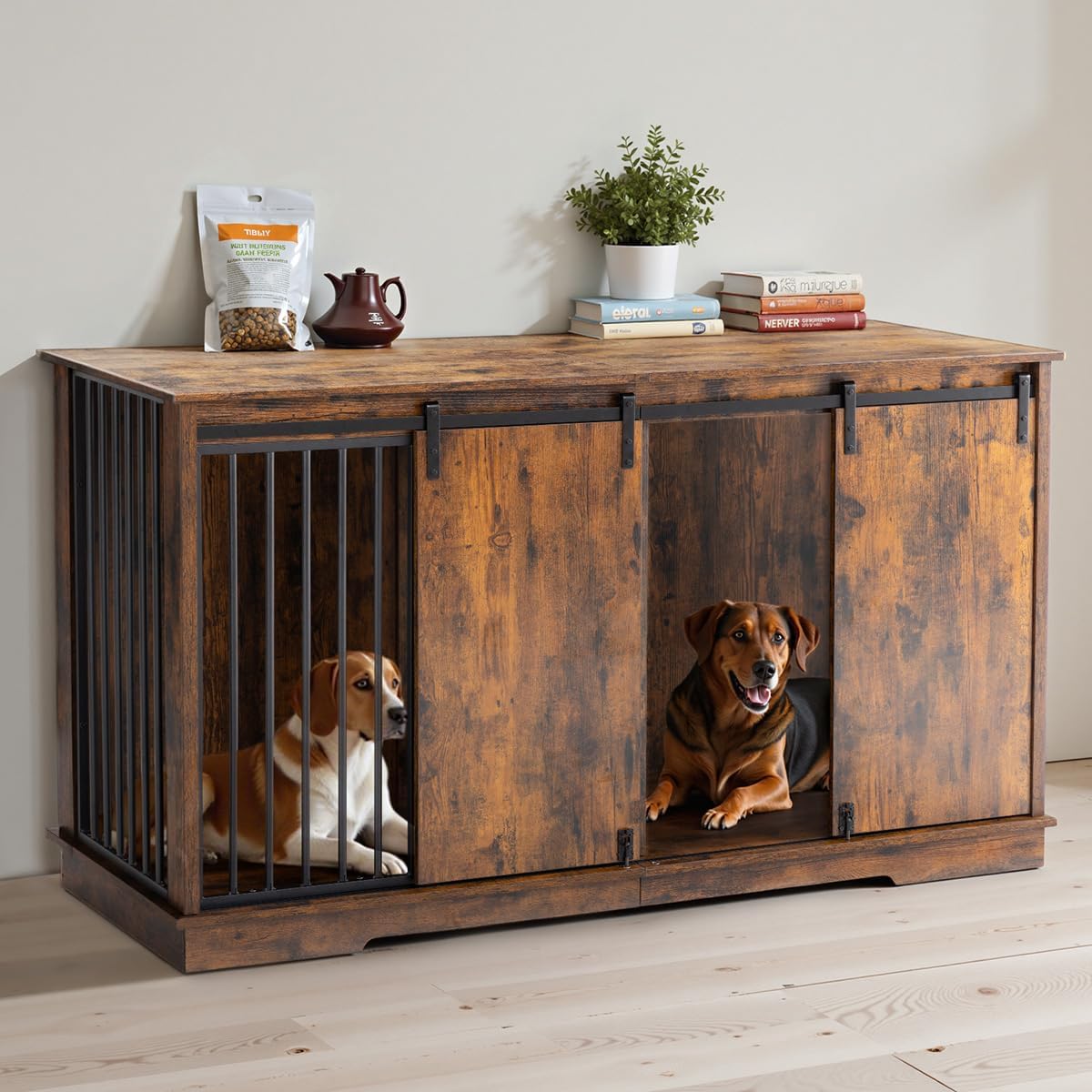 Sliding Barn Door Double Dog Kennel