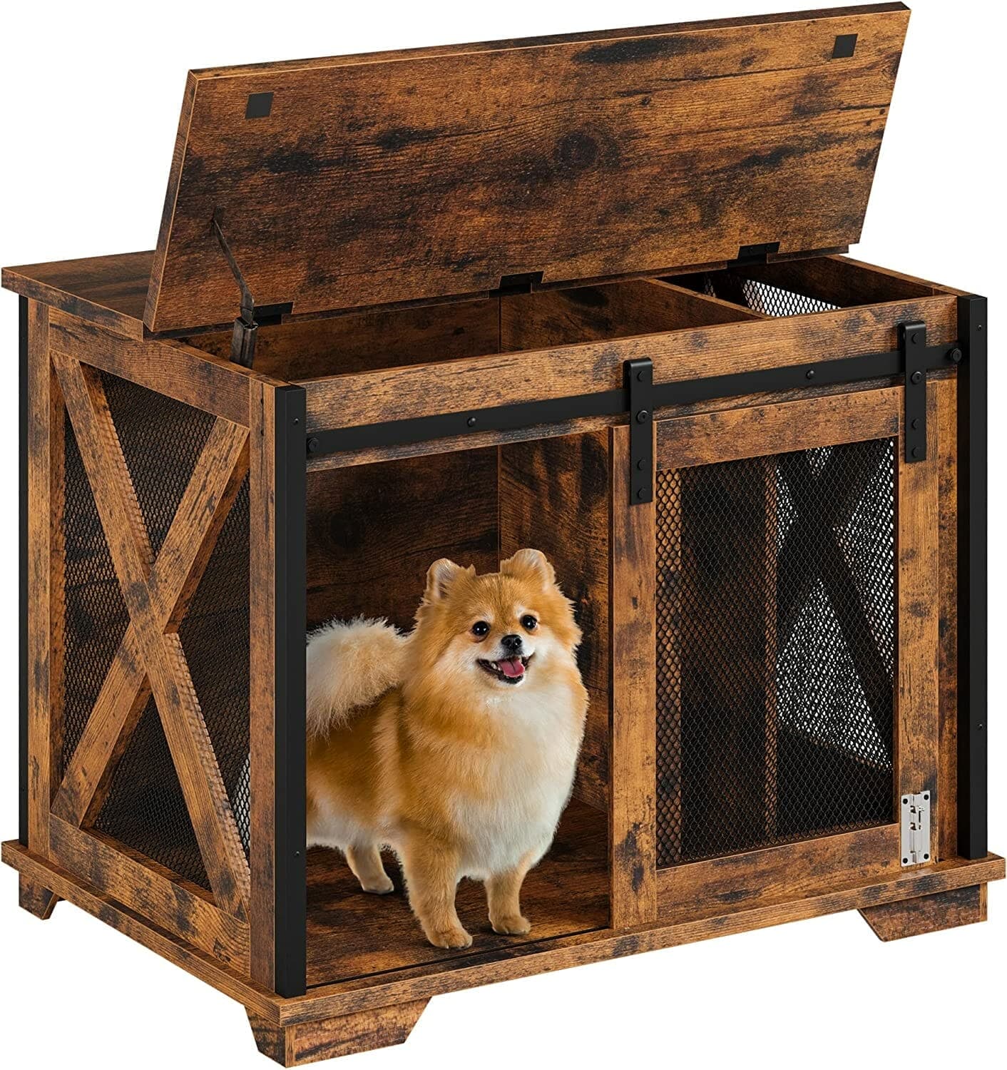 Idealhouse Sliding Barn Door Dog Crate