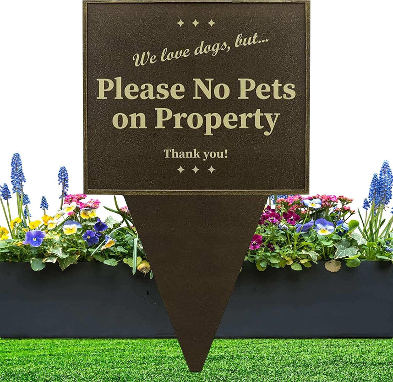Nalalas Double Sided No Pooping Dog Sign