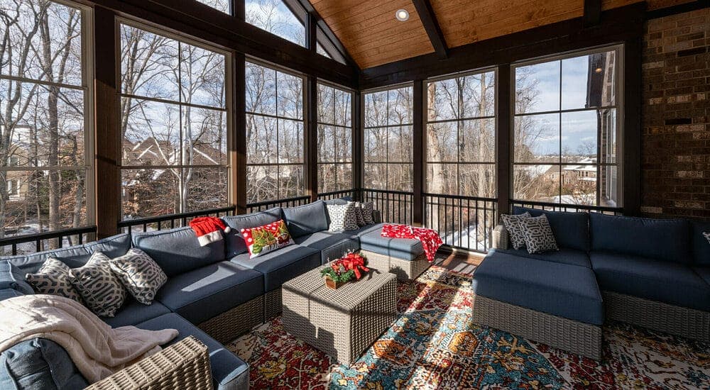 Place furniture against screening