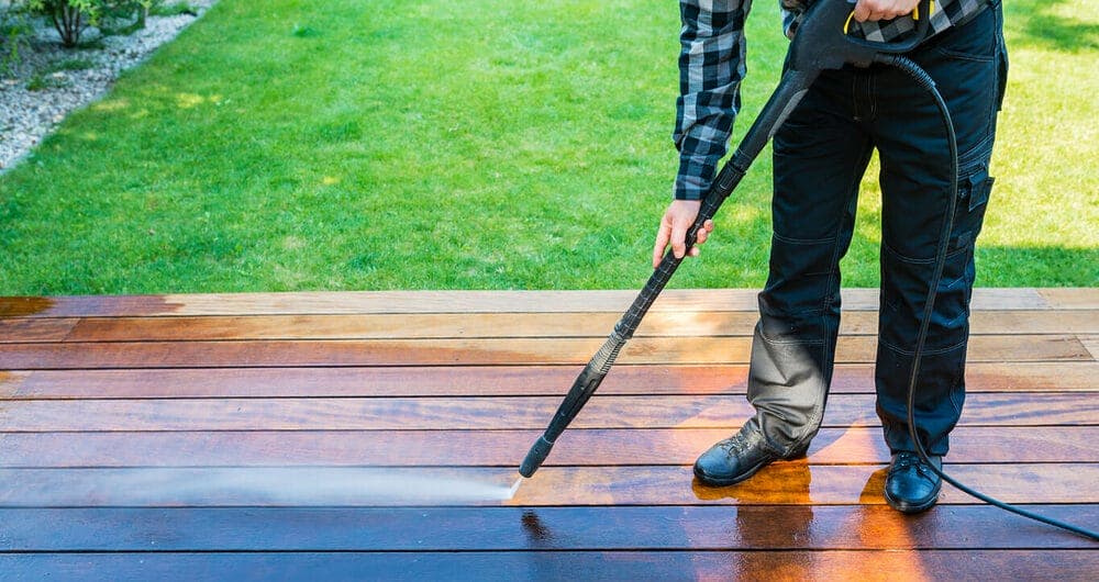 Rinsing or Pressure Washing the Area