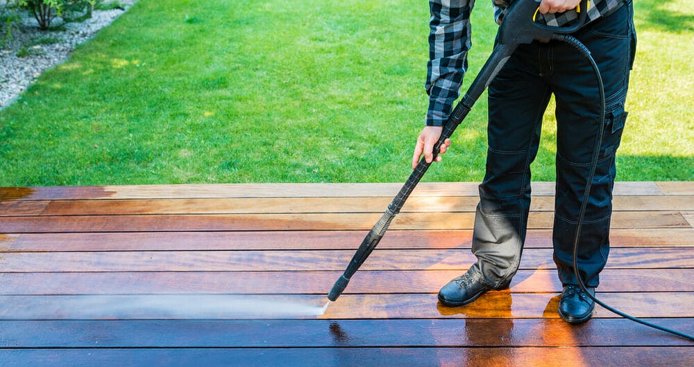 Rinsing or Pressure Washing the Area Rinsing or Pressure Washing the Area